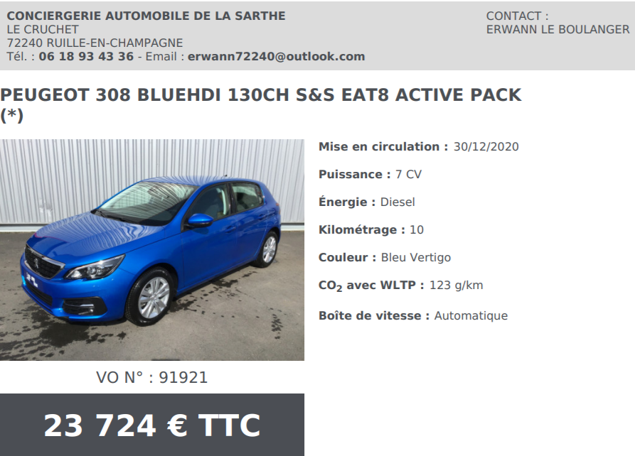 Peugeot 308 bluehdi 130ch s s eat8 active pack