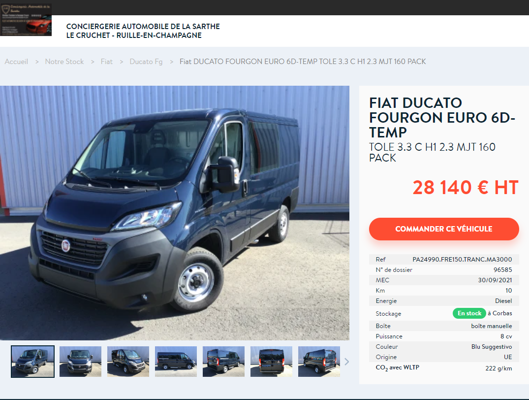 Fiat ducato fourgon euro 6d temp tole 3 3 c h1 2 3 mjt 160 pack 1