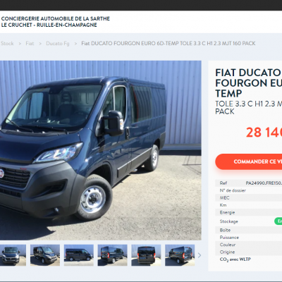 Fiat DUCATO FOURGON EURO 6D-TEMP TOLE 3.3 C H1 2.3 MJT 160 PACK